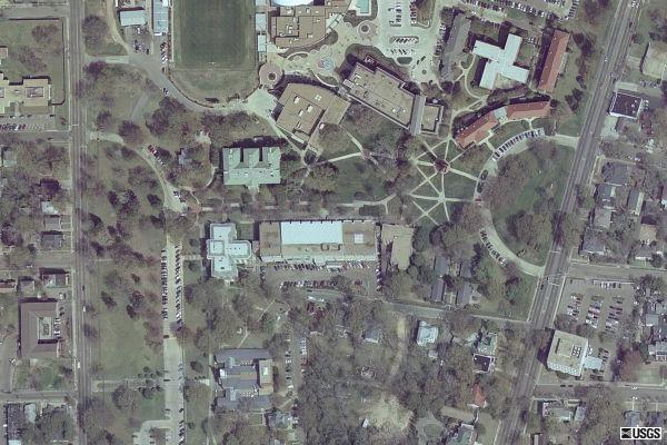 [Satellite image of Millsaps College]